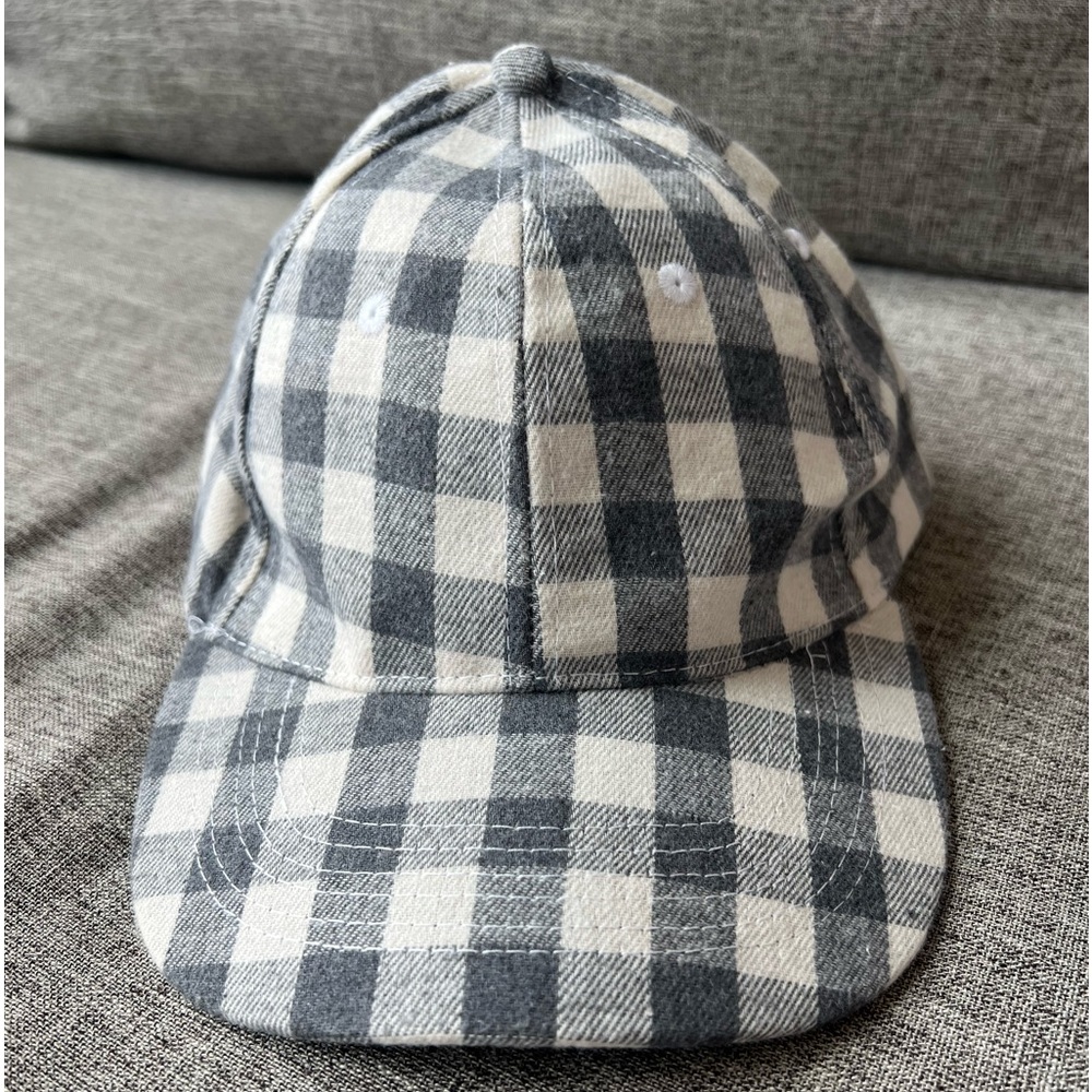 Grey Checkered Baseball Hat. - Picture 4 of 4